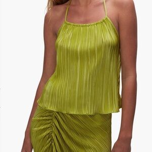 Good American Olive Green Always Fits Pleated Halter Cami Top